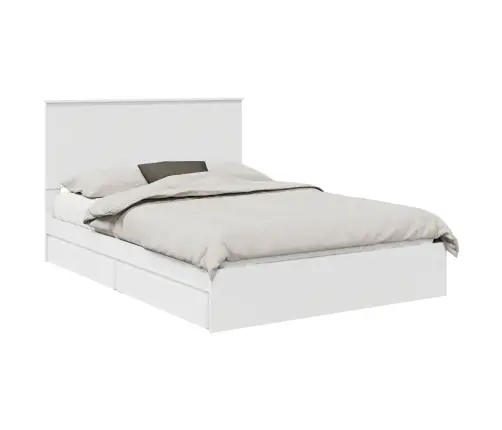 Gultas Rāmis Ar Atvilktni Balts 150 X 200 Cm Inženierijas Koks Vidaxl