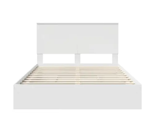 Glabāšanas Gulta Balts 140 X 190 Cm Inženierijas Koks Vidaxl