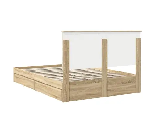 Glabāšanas Gulta Sonoma Ozols 140 X 190 Cm Inženierijas Koks Vidaxl