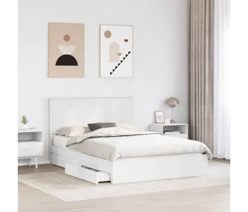 Glabāšanas Gulta Balts 140 X 200 Cm Inženierijas Koks Vidaxl