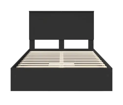 Gultas Rāmis Ar Atvilktni Melna 135 X 190 Cm Inženierijas Koks Vidaxl