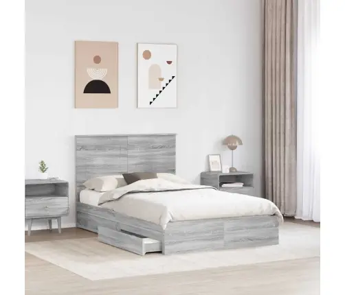 Laos Voodi Peaga Sahtliga Hall Sonoma 135 X 190 Cm Tehispuit