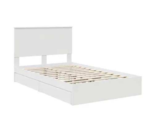 Gultas Rāmis Ar Atvilktni Balts 120 X 190 Cm Inženierijas Koks Vidaxl