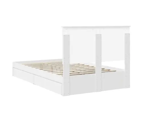 Gultas Rāmis Ar Atvilktni Balts 120 X 190 Cm Inženierijas Koks Vidaxl