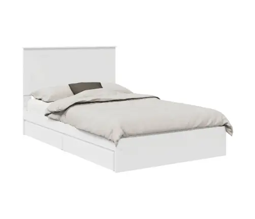 Gultas Rāmis Ar Atvilktni Balts 120 X 190 Cm Inženierijas Koks Vidaxl