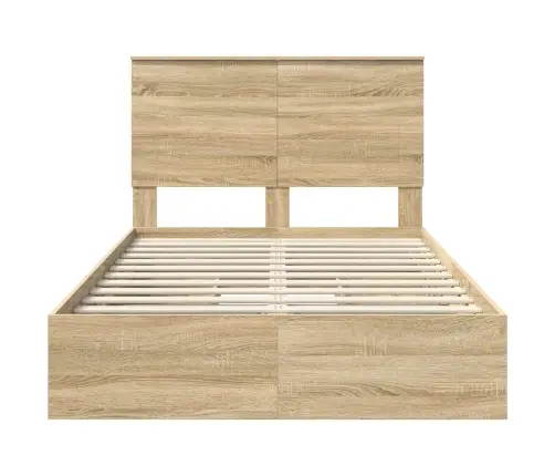 Glabāšanas Gulta Sonoma Ozols 120 X 200 Cm Inženierijas Koks Vidaxl