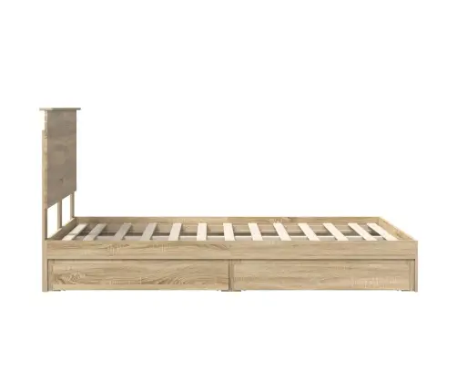 Glabāšanas Gulta Sonoma Ozols 120 X 200 Cm Inženierijas Koks Vidaxl