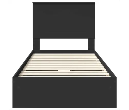Gultas Rāmis Ar Atvilktni Melna 90 X 190 Cm Inženierijas Koks Vidaxl