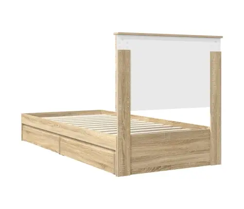 Laos Voodi Peaga Sahtliga Sonoma Tamm 90 X 190 Cm Tehispuit