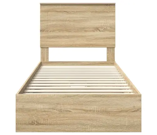 Laos Voodi Peaga Sahtliga Sonoma Tamm 90 X 190 Cm Tehispuit