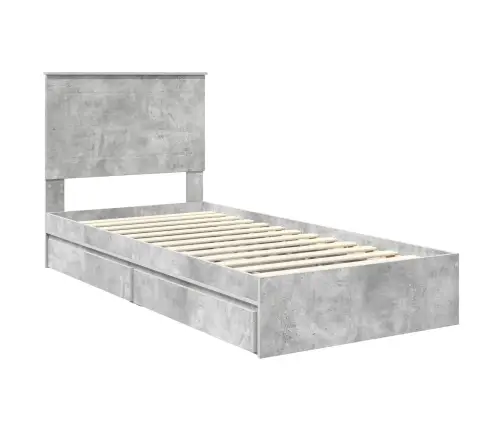 Laos Voodi Peaga Sahtliga Betoonhall 90 X 190 Cm Tehispuit