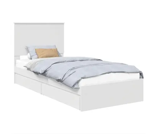 Gultas Rāmis Ar Atvilktni Balts 90 X 200 Cm Inženierijas Koks Vidaxl