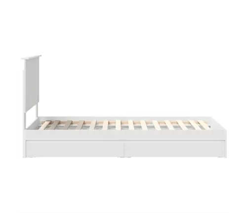 Gultas Rāmis Ar Atvilktni Balts 90 X 200 Cm Inženierijas Koks Vidaxl