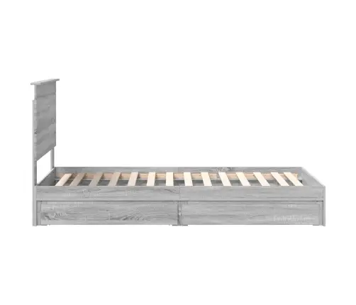 Gultas Rāmis Pelēks Sonoma 90 X 200 Cm Inženierijas Koks Vidaxl