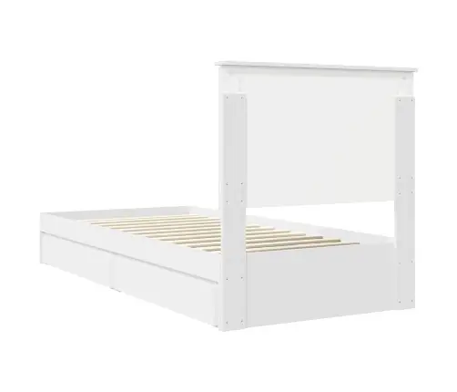 Gultas Rāmis Ar Atvilktni Balts 75 X 190 Cm Inženierijas Koks Vidaxl