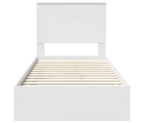 Gultas Rāmis Ar Atvilktni Balts 75 X 190 Cm Inženierijas Koks Vidaxl