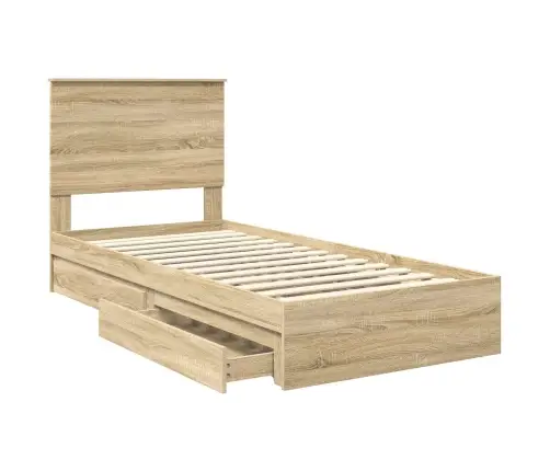 Gultas Rāmis Sonoma Ozols 75 X 190 Cm Inženierijas Koks Vidaxl