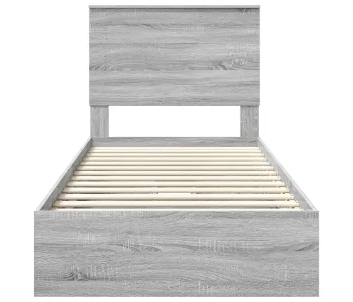 Gultas Rāmis Pelēks Sonoma 75 X 190 Cm Inženierijas Koks Vidaxl