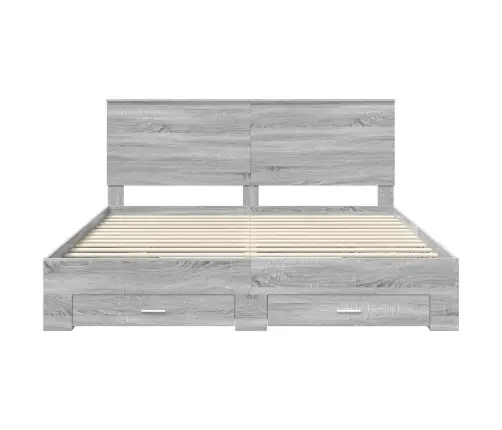 Lovos Rėmas Pilkas Sonoma 200 X 200 Cm Apdirbta Mediena