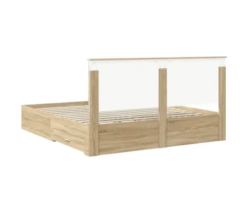 Gultas Rāmis Sonoma Ozols 180 X 200 Cm Inženierijas Koks Vidaxl