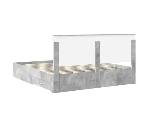 Lovos Rėmas Betono Pilka 180 X 200 Cm Apdirbta Mediena