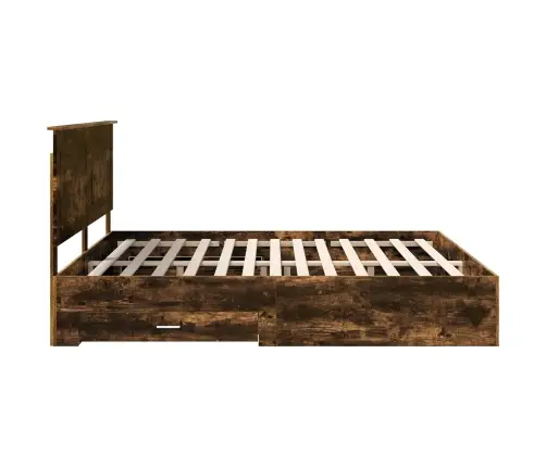 Voodi Raam Peaga Suitsetatud Tamm 180 X 200 Cm Tehispuit