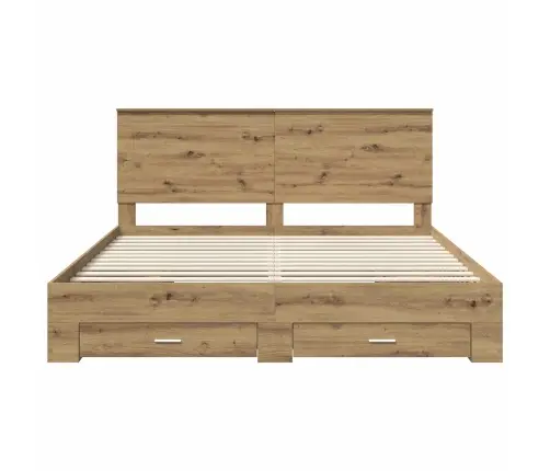 Gultas Rāmis Artisānā Ozols 180 X 200 Cm Inženierijas Koks Vidaxl