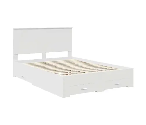 Lovos Rėmas Su Galvūgalio Balta 150 X 200 Cm Apdirbta Mediena