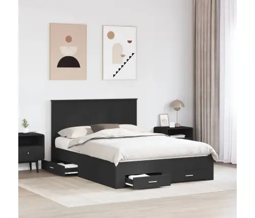 Lovos Rėmas Juodas Ir Sidabrinis 150 X 200 Cm Apdirbta Mediena