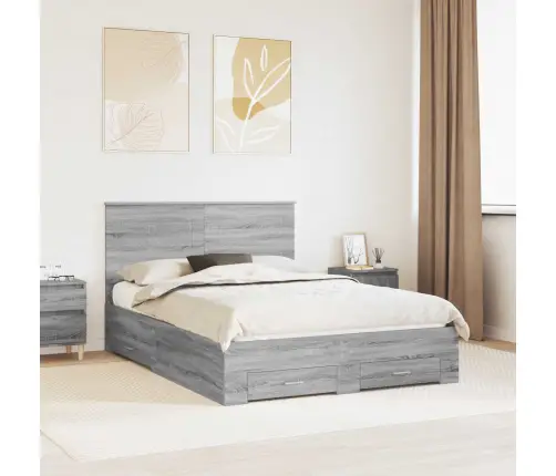 Lovos Rėmas Pilkas Sonoma 150 X 200 Cm Apdirbta Mediena