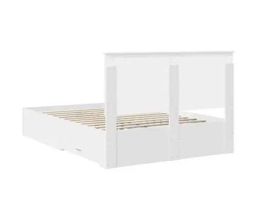 Gultas Rāmis Ar Atvilktni Balts 140 X 190 Cm Inženierijas Koks Vidaxl