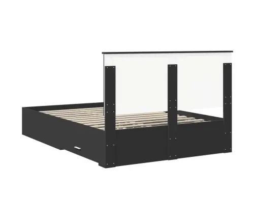 Lovos Rėmas Su Galvūgalio Juoda 140 X 190 Cm Apdirbta Mediena