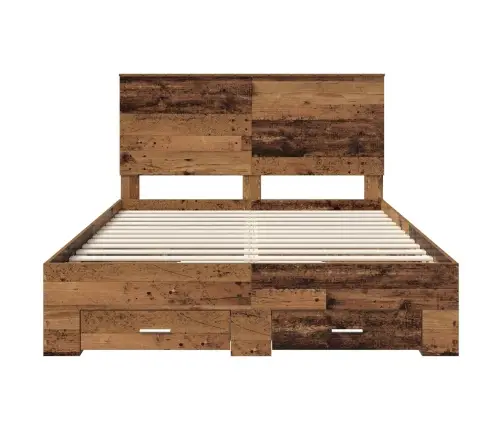 Gultas Rāmis Vecs Koks 140 X 190 Cm Inženierijas Koks Vidaxl