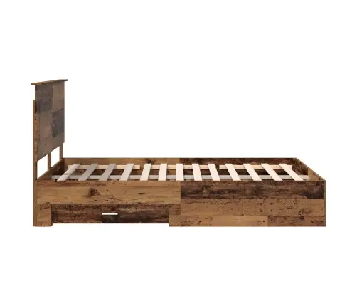 Gultas Rāmis Vecs Koks 140 X 190 Cm Inženierijas Koks Vidaxl