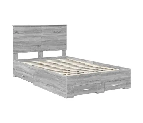 Voodi Raam Peaga Sahtliga Hall Sonoma 135 X 190 Cm Tehispuit