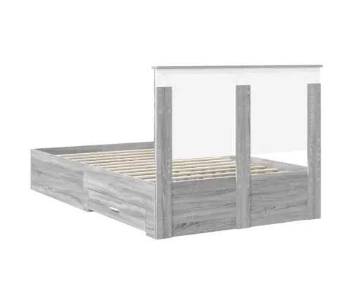 Voodi Raam Peaga Sahtliga Hall Sonoma 135 X 190 Cm Tehispuit