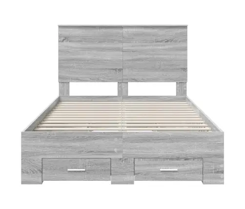 Voodi Raam Peaga Sahtliga Hall Sonoma 135 X 190 Cm Tehispuit