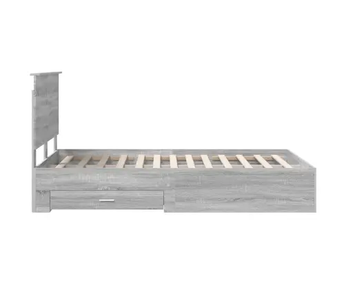 Voodi Raam Peaga Sahtliga Hall Sonoma 135 X 190 Cm Tehispuit