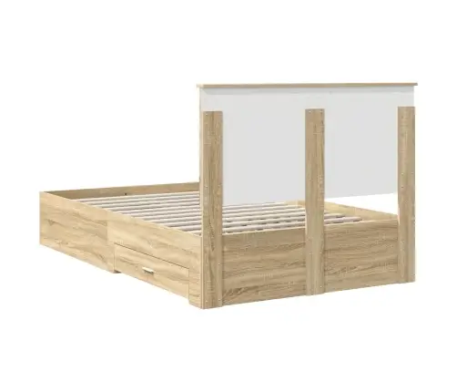 Gultas Rāmis Sonoma Ozols 120 X 200 Cm Inženierijas Koks Vidaxl