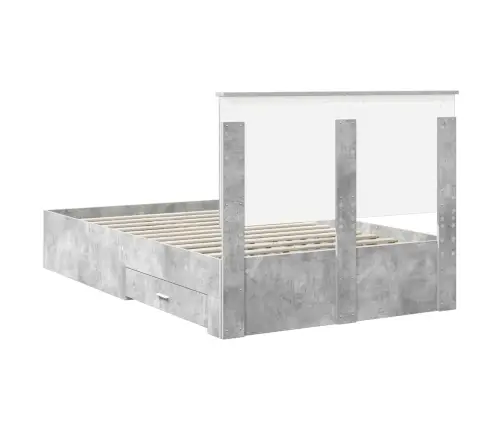 Lovos Rėmas Betono Pilka 120 X 200 Cm Apdirbta Mediena