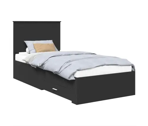 Lovos Rėmas Juodas Ir Sidabrinis 100 X 200 Cm Apdirbta Mediena