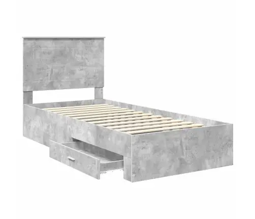 Lovos Rėmas Betono Pilka 100 X 200 Cm Apdirbta Mediena