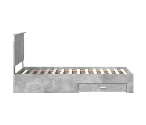 Lovos Rėmas Betono Pilka 100 X 200 Cm Apdirbta Mediena