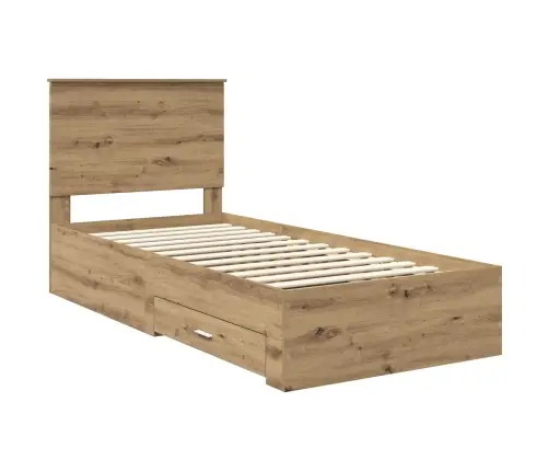 Voodi Raam Peaga Sahtliga Käsitööpuu 100 X 200 Cm Tehispuit