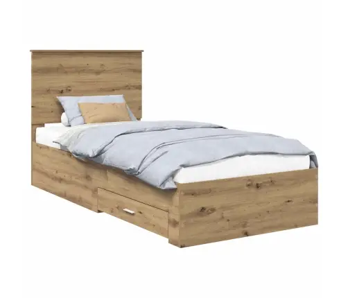 Voodi Raam Peaga Sahtliga Käsitööpuu 100 X 200 Cm Tehispuit