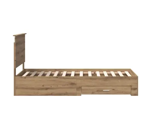 Voodi Raam Peaga Sahtliga Käsitööpuu 100 X 200 Cm Tehispuit