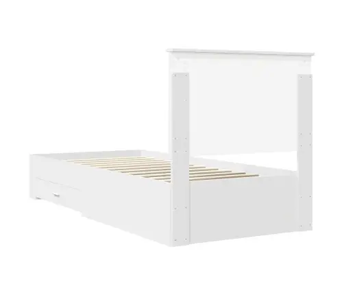 Gultas Rāmis Ar Atvilktni Balts 90 X 200 Cm Inženierijas Koks Vidaxl