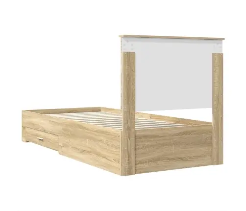 Gultas Rāmis Sonoma Ozols 90 X 200 Cm Inženierijas Koks Vidaxl