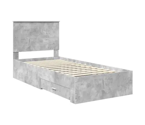 Voodi Raam Peaga Sahtliga Betoonhall 90 X 200 Cm Tehispuit