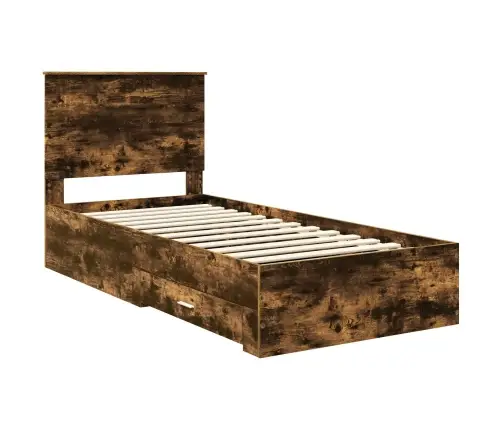 Gultas Rāmis Dūmaka Ozols 90 X 200 Cm Inženierijas Koks Vidaxl